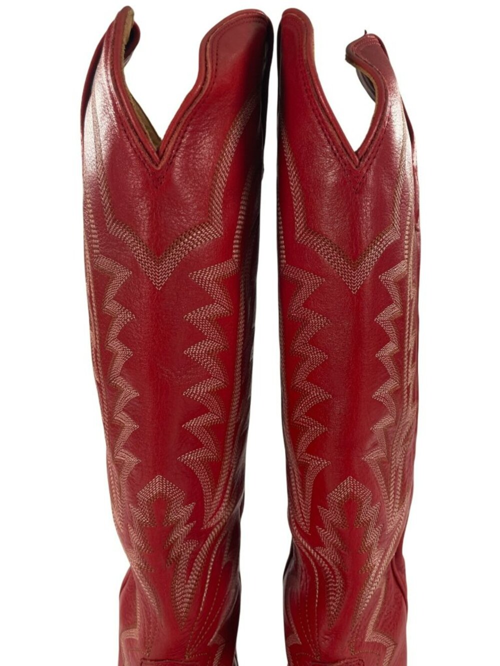 Tecovas The Abby Crimson Cowhide Leather Western Boots Women's Size 9B LIKE NEW - Picture 8 of 15